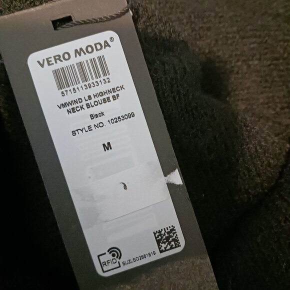 NEW Vero Moda Wind Highneck Pullover Oversized Sweater  Stretchy Black‎ Size M - Picture 12 of 14